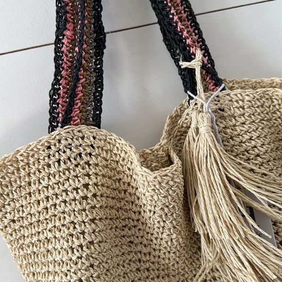 Haute Hippie Natural Woven Tote Bag - Picture 2 of 6